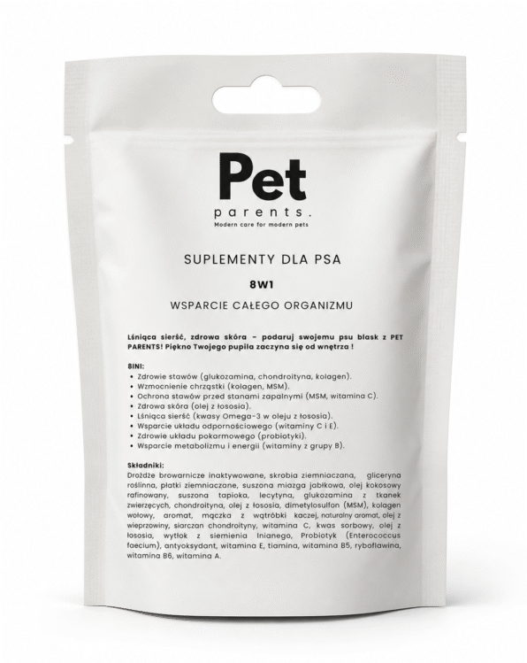 Opakowanie PET PARENTS 8in1 Mini dla psa – funkcjonalne smaczki wspierające zdrowie psa